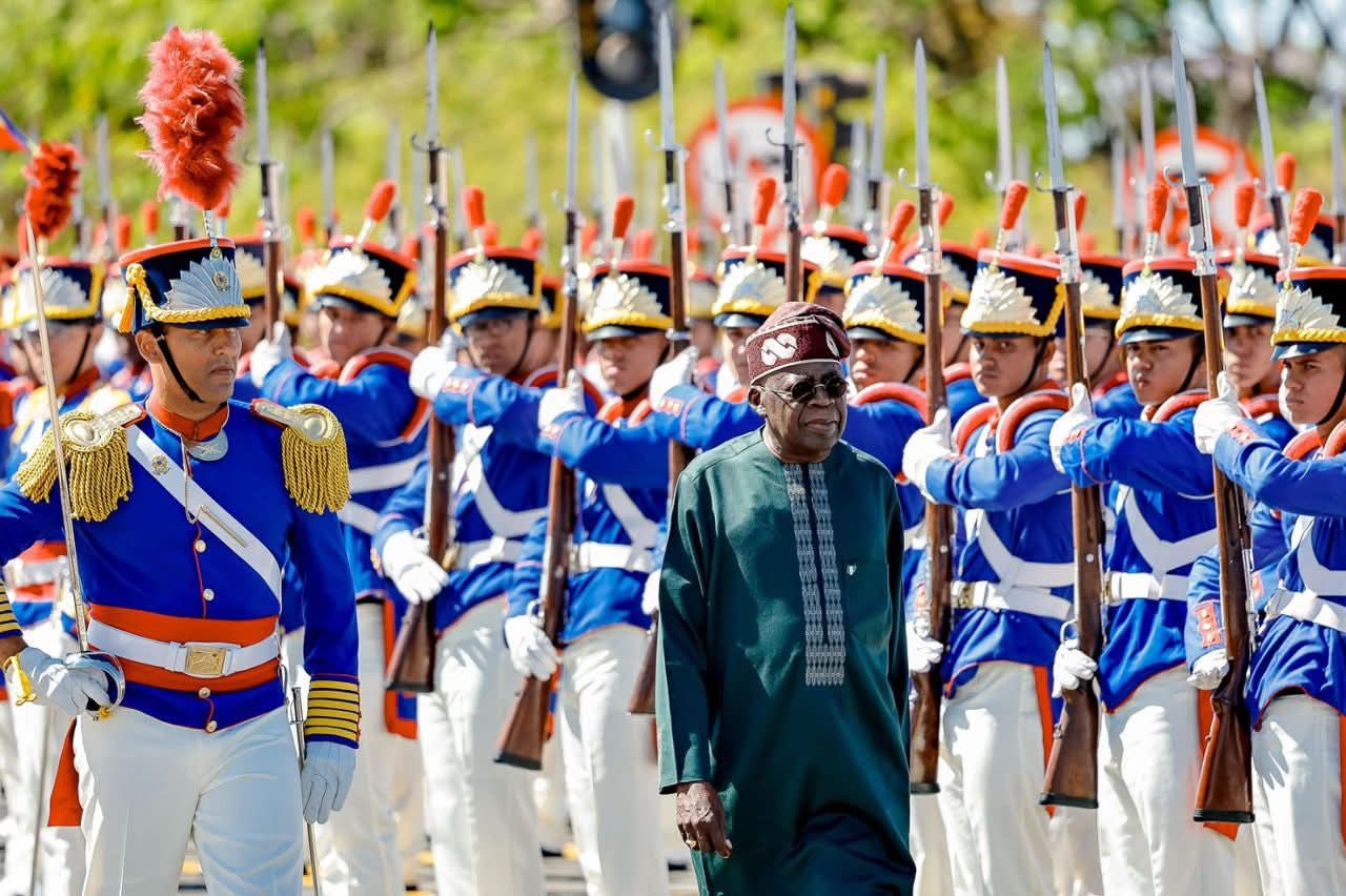 President Tinubu Receives Full Military Honours During Official Visit to Brazil