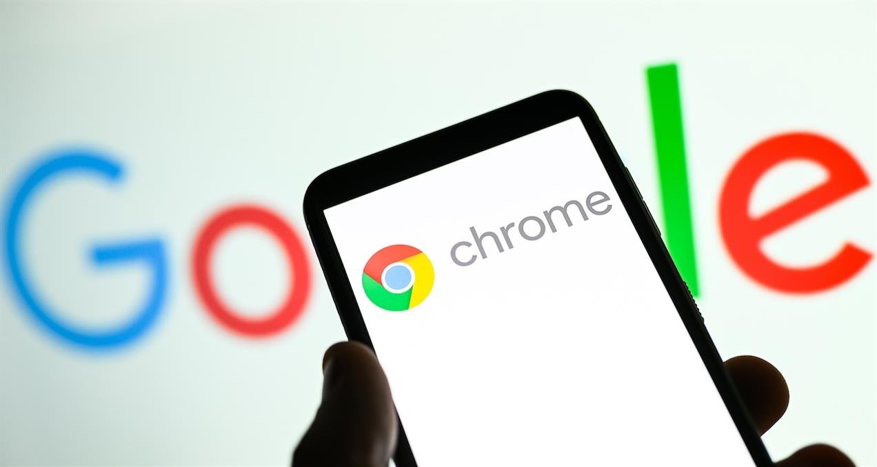 Google Chrome browser logo on screen