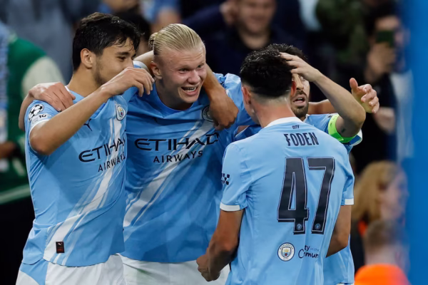 Man City Beat 10 Man Napoli 2 0 as Haaland Sets Record in Champions League