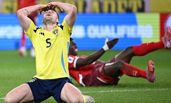 Sweden’s World Cup Hopes Dented by 2-0 Loss to Switzerland in Solna