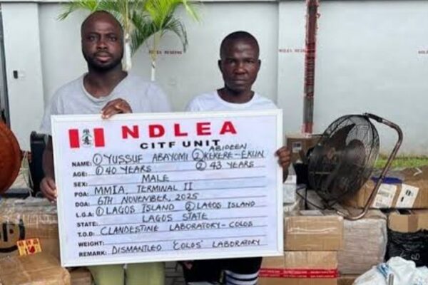 NDLEA Arrests Drug Lord, Busts Lagos Lab Bound for Saudi Arabia