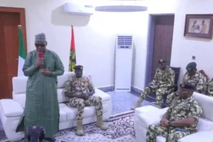 Borno security improvement - Governor Zulum with Nigerian Army officers