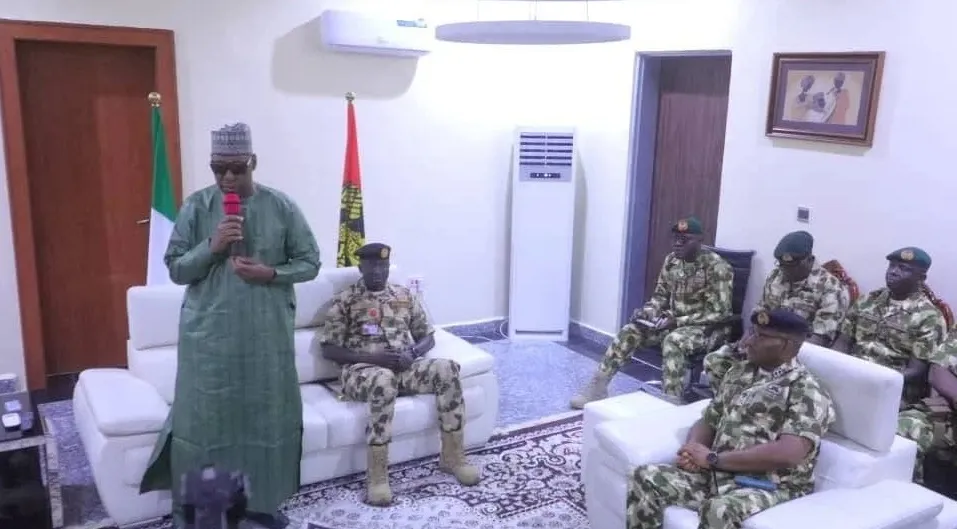 Borno security improvement - Governor Zulum with Nigerian Army officers