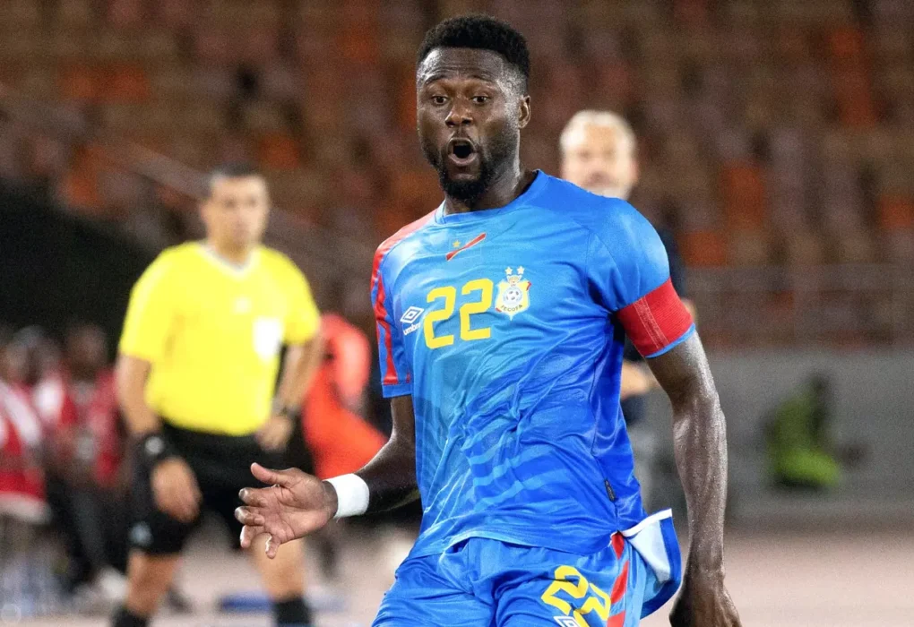 DR Congo players celebrate winning goal against Cameroon in World Cup qualifier