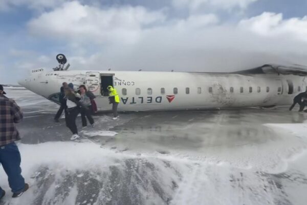 Delta Plane Slides Off Icy Runway in Terrifying Incident
