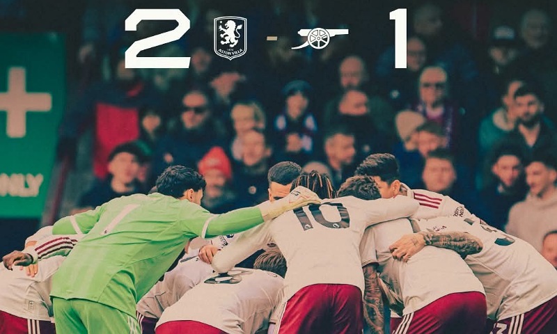 Villa Shock Arsenal with 2–1 Victory to End 18-Match Unbeaten Run