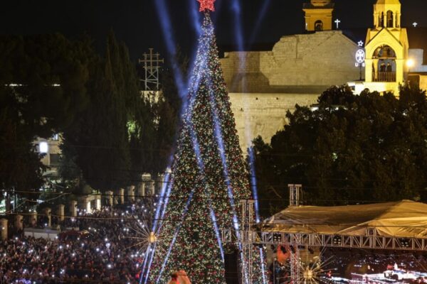 Bethlehem Lights Up Christmas Tree for First Time Since Gaza War