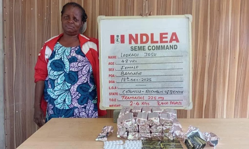 NDLEA Seizes 3,400 Tramadol Tablets at Seme Border