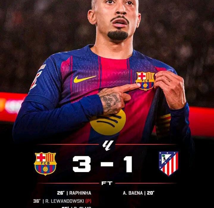 Barcelona 3-1 Atletico Madrid: La Liga Result