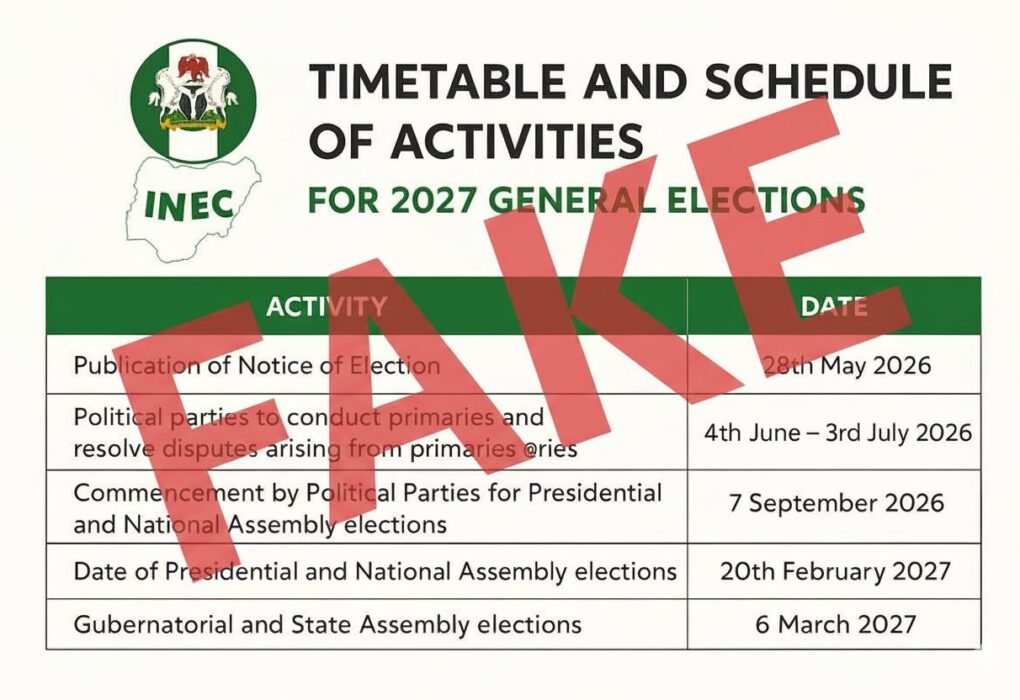 INEC Denies Releasing Timetable for 2027 General Elections
