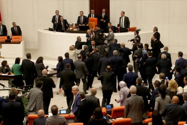 Drama in Turkish Parliament as Lawmakers Throw Punches Over Justice Minister Pick