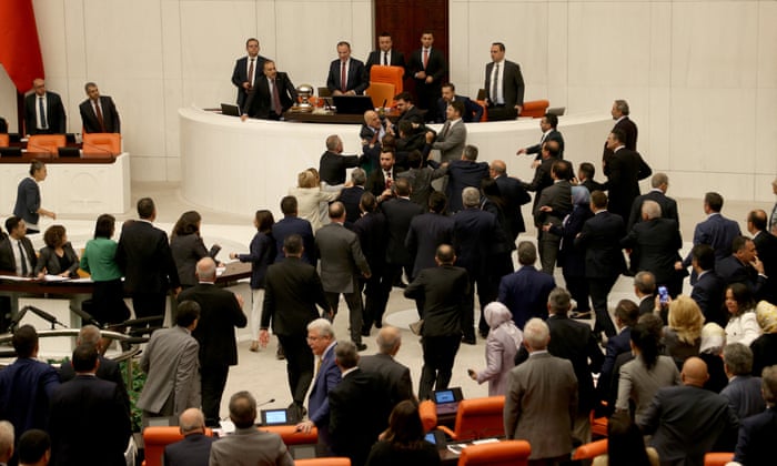 Drama in Turkish Parliament as Lawmakers Throw Punches Over Justice Minister Pick