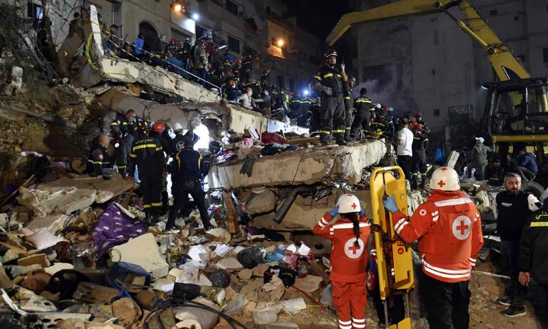 Two adjoining residential buildings collapsed in Tripoli, Lebanon, on February 8, 2026. The incident killed at least 14 people and injured others.