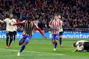 Lookman Strikes as Atletico Humble Barcelona 4-0 in Copa del Rey