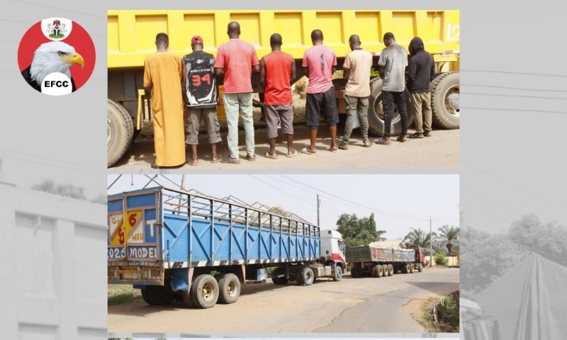 EFCC Arrests Eight, Seizes Six Trucks Over Illegal Mining in Kwara State