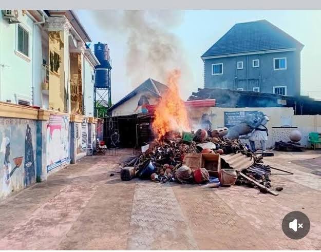 Akwa Okuko Shrine burnt
