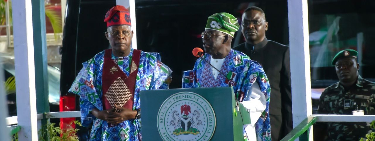 Tinubu speaking at the APC national convention